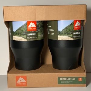 Tumbler Set, Stainless Steel Black 2 Pk, 40 oz